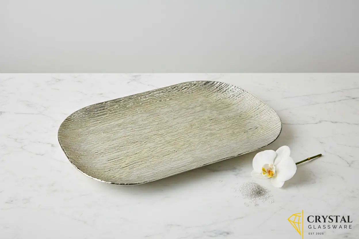Silver Plastic Plate 14inch — Crystal Glassware Pakistan